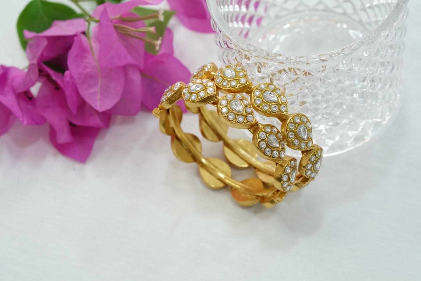 Kundan  Openable bangle (3-381)(R)(Size 2’4)(PREORDER) - JEWELSTYLE