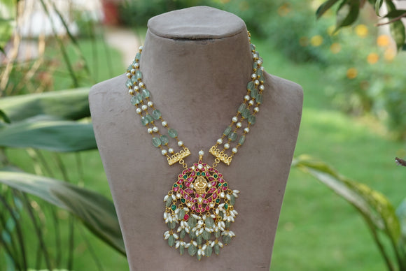 Kundan pendant necklace (4-5462)(R)(preorder)