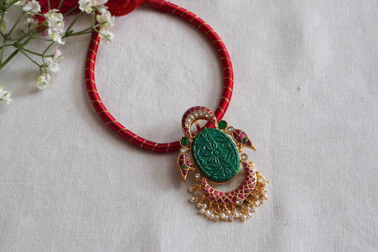Kundan Pendant Necklace Set (4-9054)(R) - JEWELSTYLE