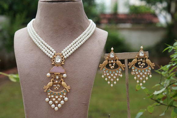 Polki Necklace Set (4-8241)(B) (ALREADY DISCOUNTED)