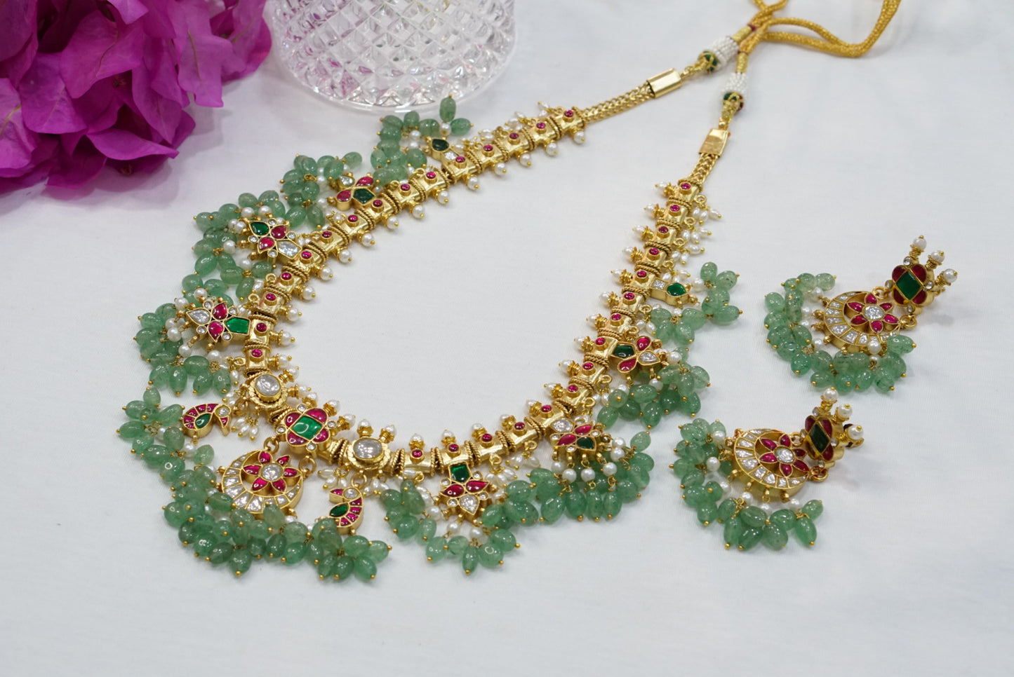 Kundan Necklace Set  (4-7510)(R)(PREORDER)
