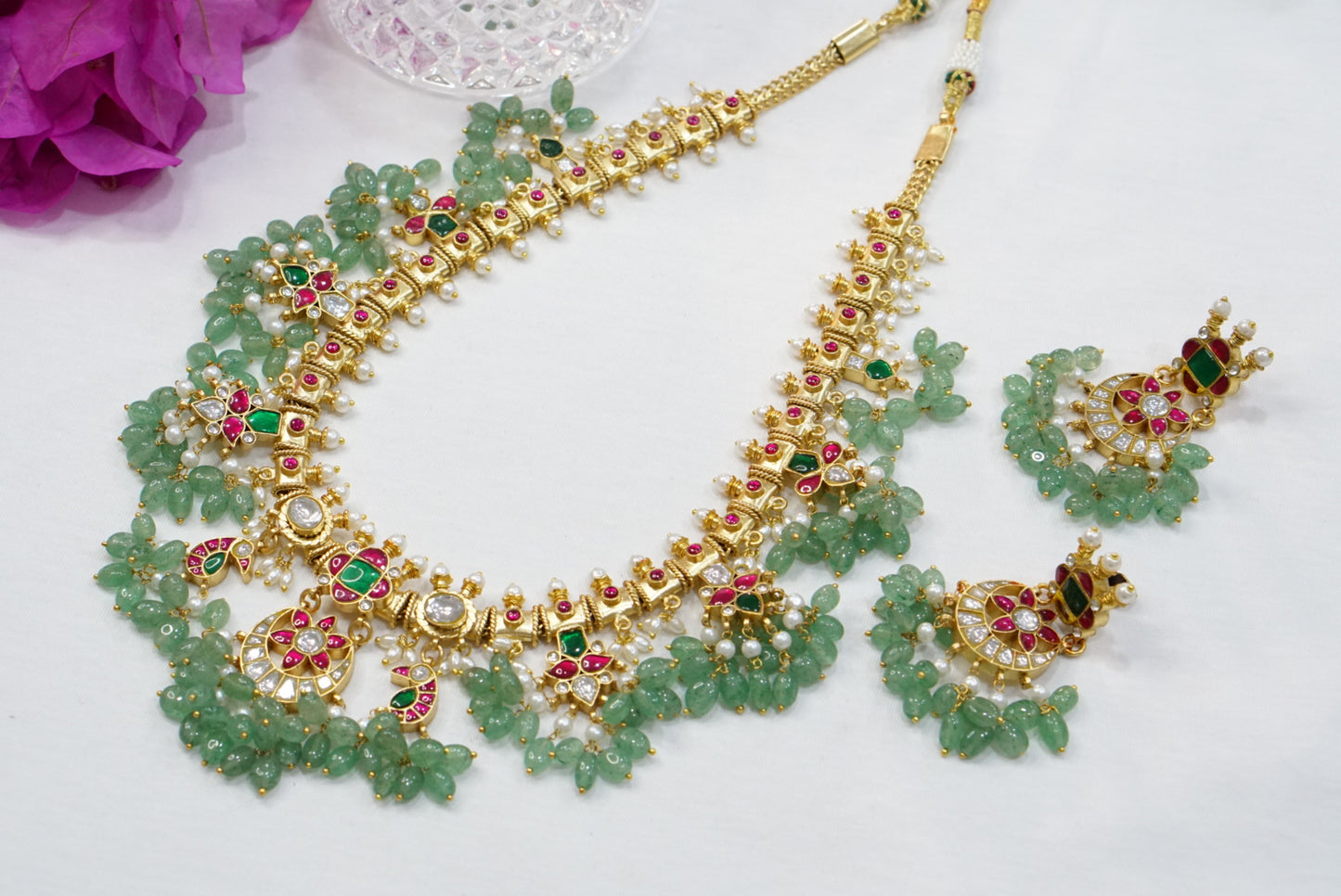 Kundan Necklace Set  (4-7510)(R)(PREORDER)