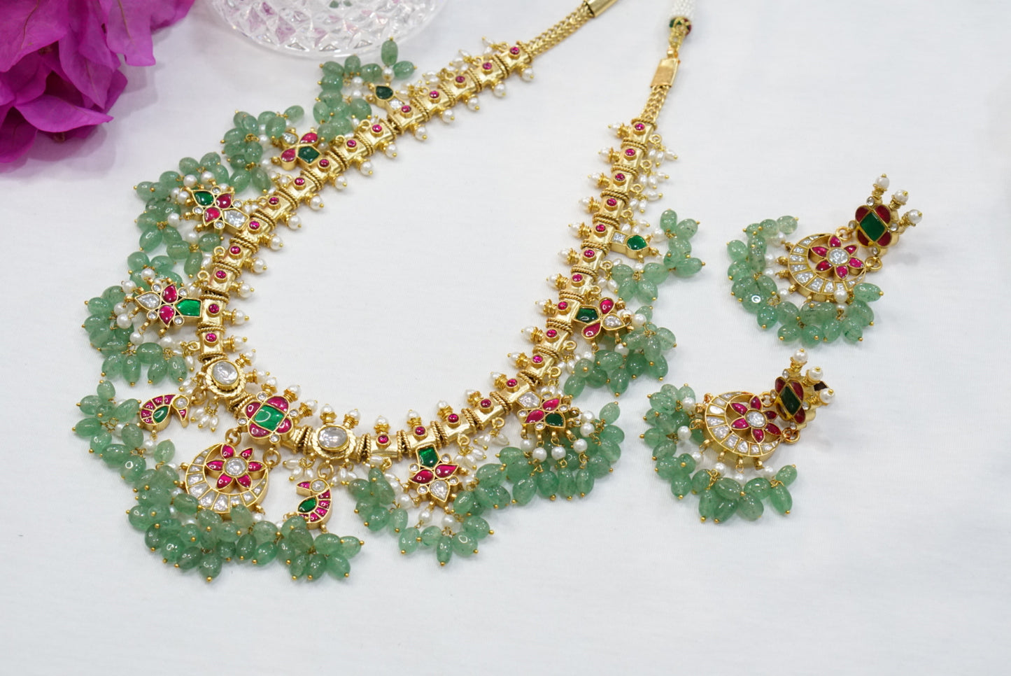 Kundan Necklace Set  (4-7510)(R)(PREORDER)