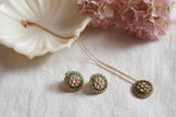 Green Polki Pendant set (4-7819)(B)