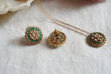 Green Polki Pendant set (4-7819)(B)