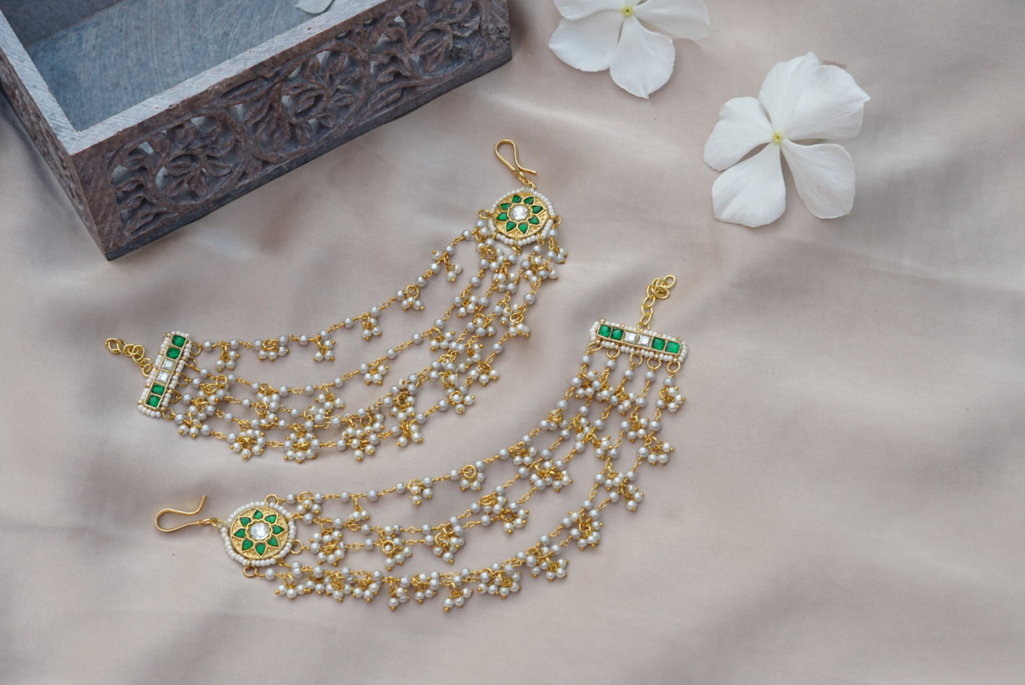 Kundan Ear Chain (9-81)(R) - JEWELSTYLE
