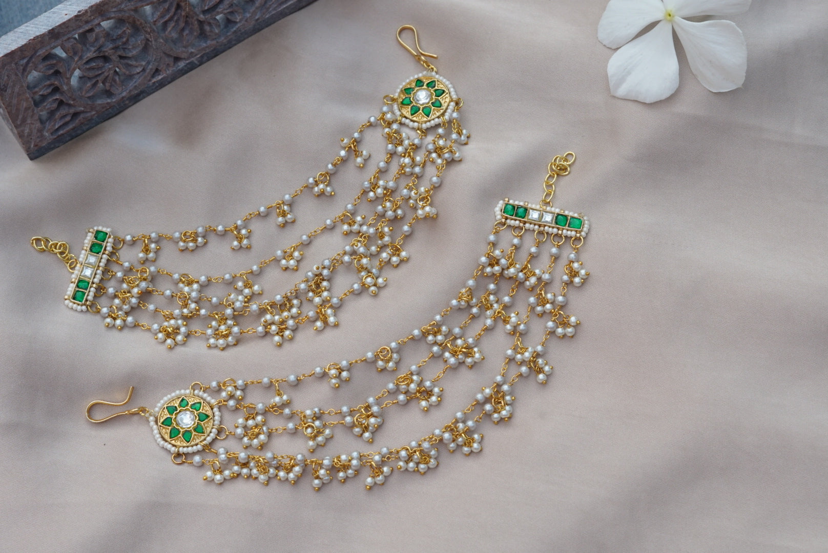 Kundan Ear Chain (9-81)(R) - JEWELSTYLE