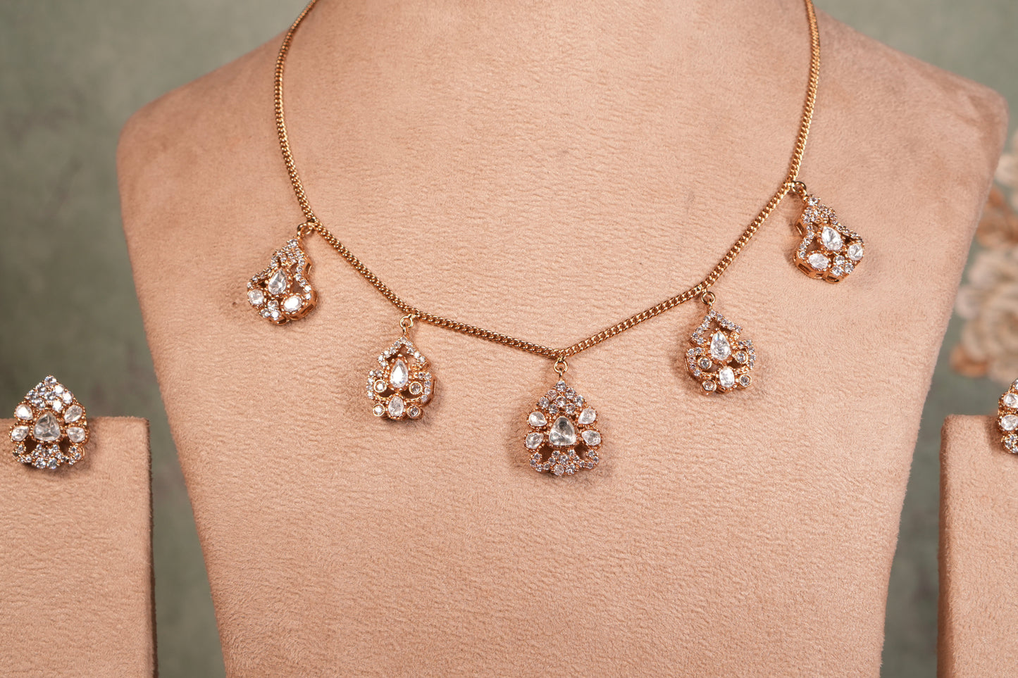 Polki Necklace Set (4-9065)(B)