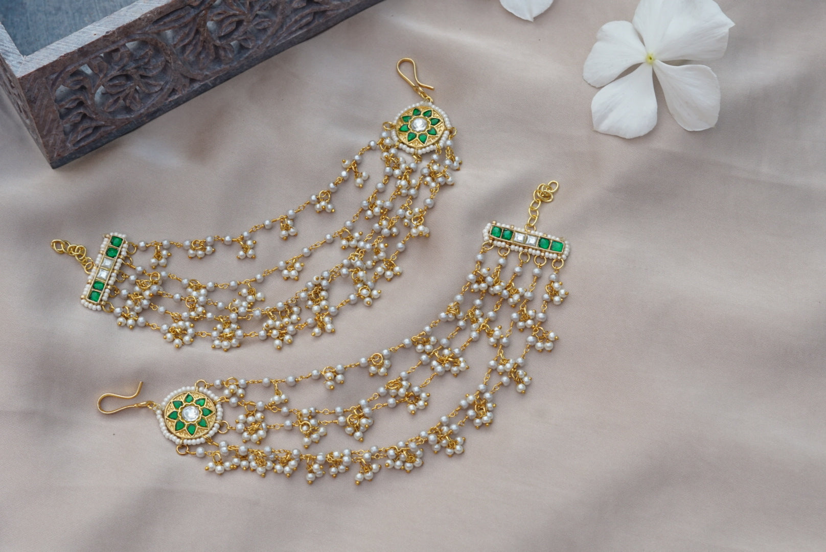 Kundan Ear Chain (9-81)(R) - JEWELSTYLE