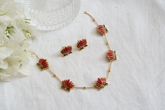 Lotus Antique Necklace set(4-8585)(Ak)