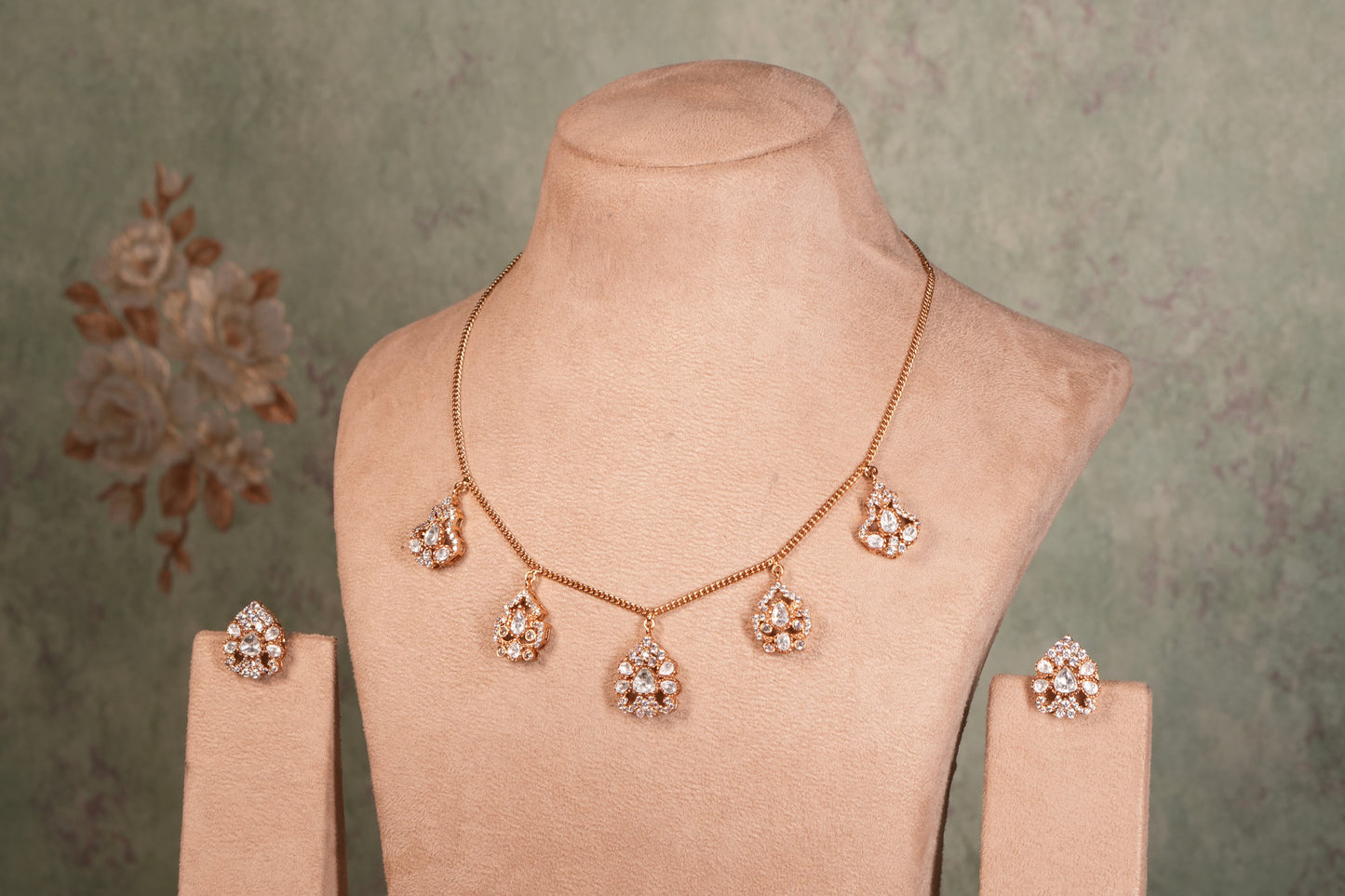 Polki Necklace Set (4-9065)(B)