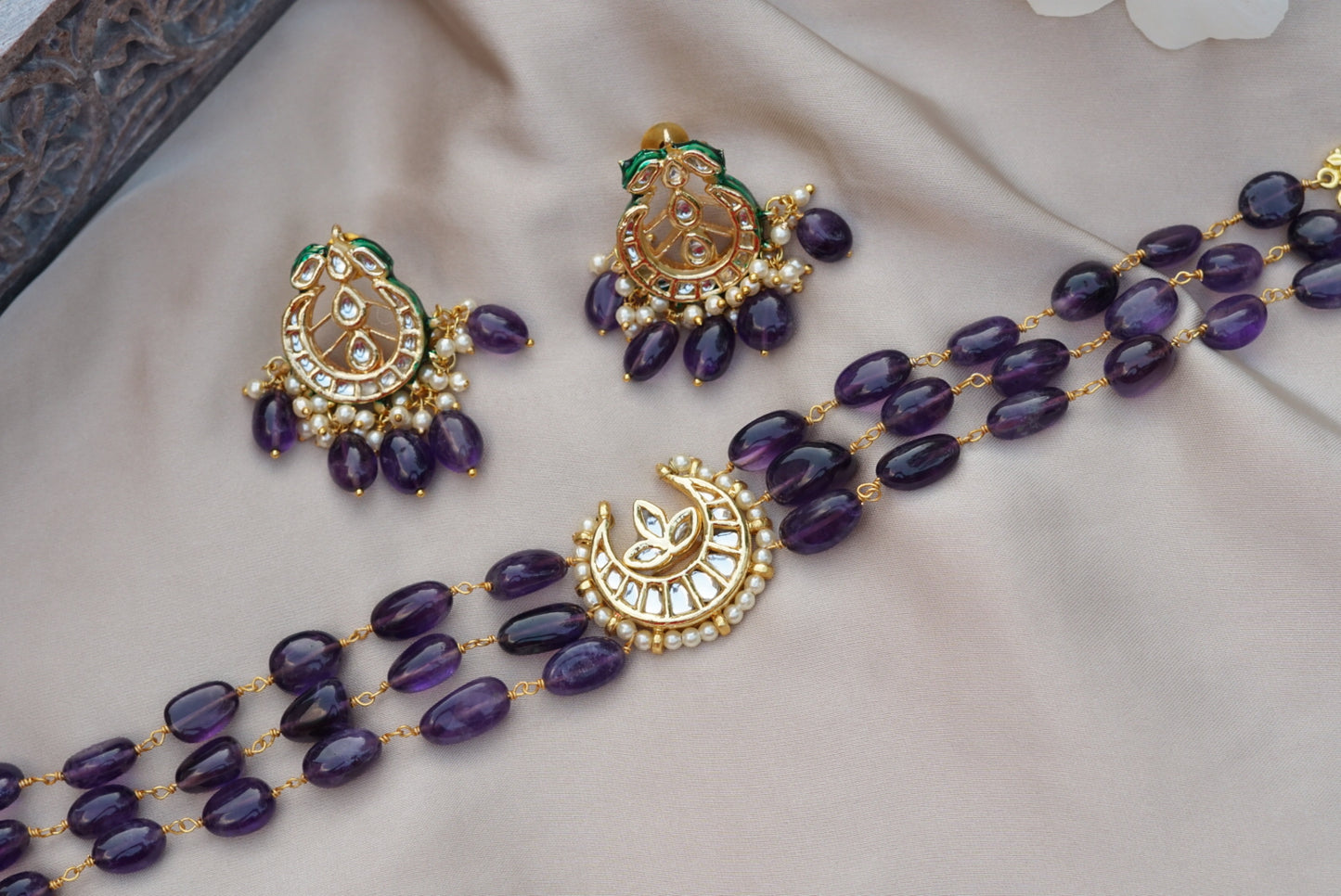 Amethyst choker set (4-5463)(N)