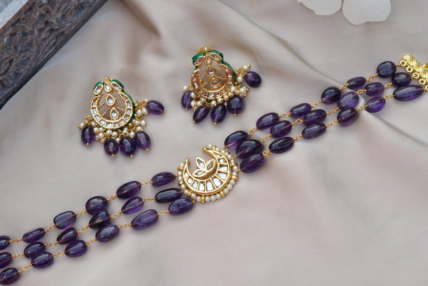 Amethyst choker set (4-5463)(N)