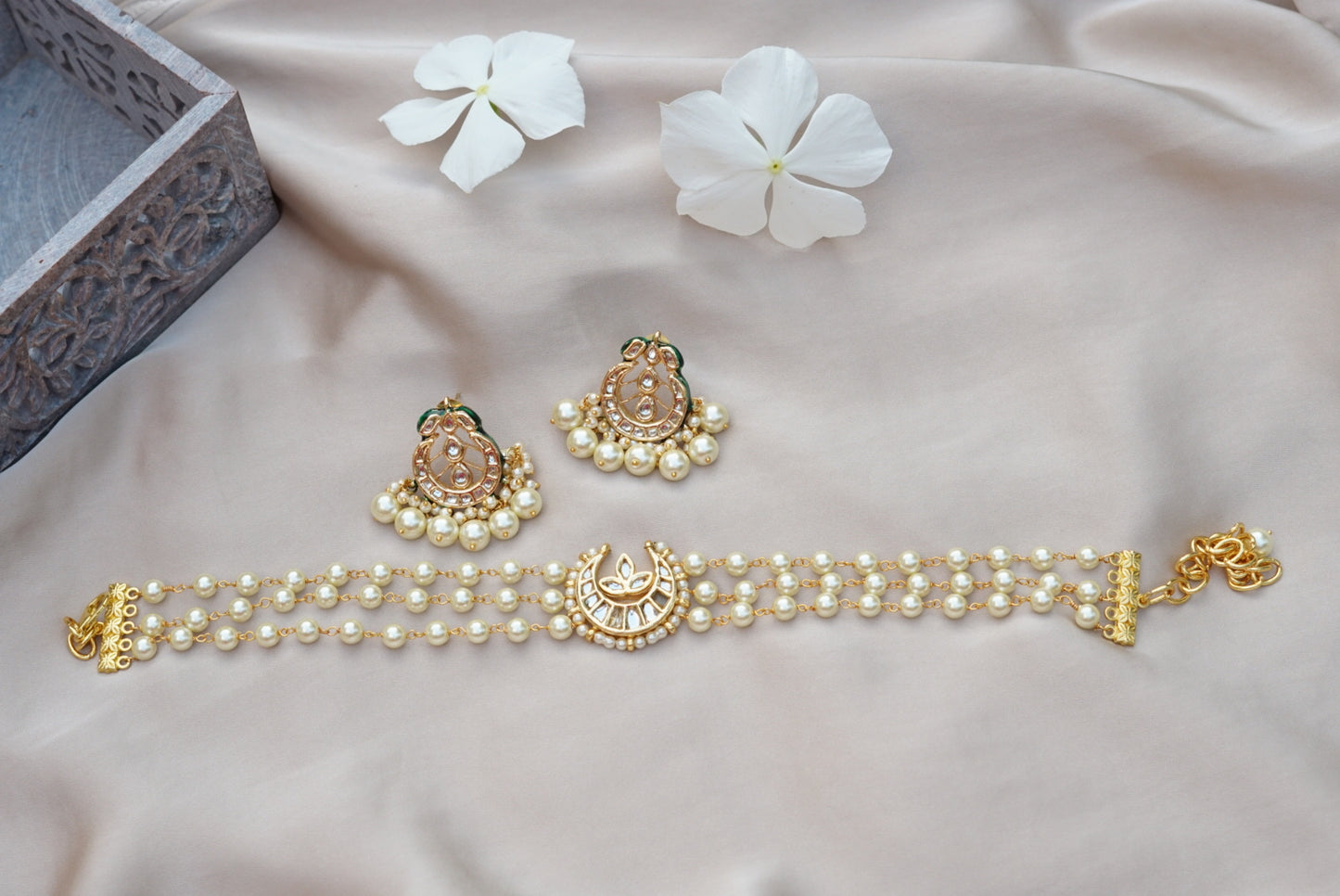 Pearl choker set (4-5464)(N)