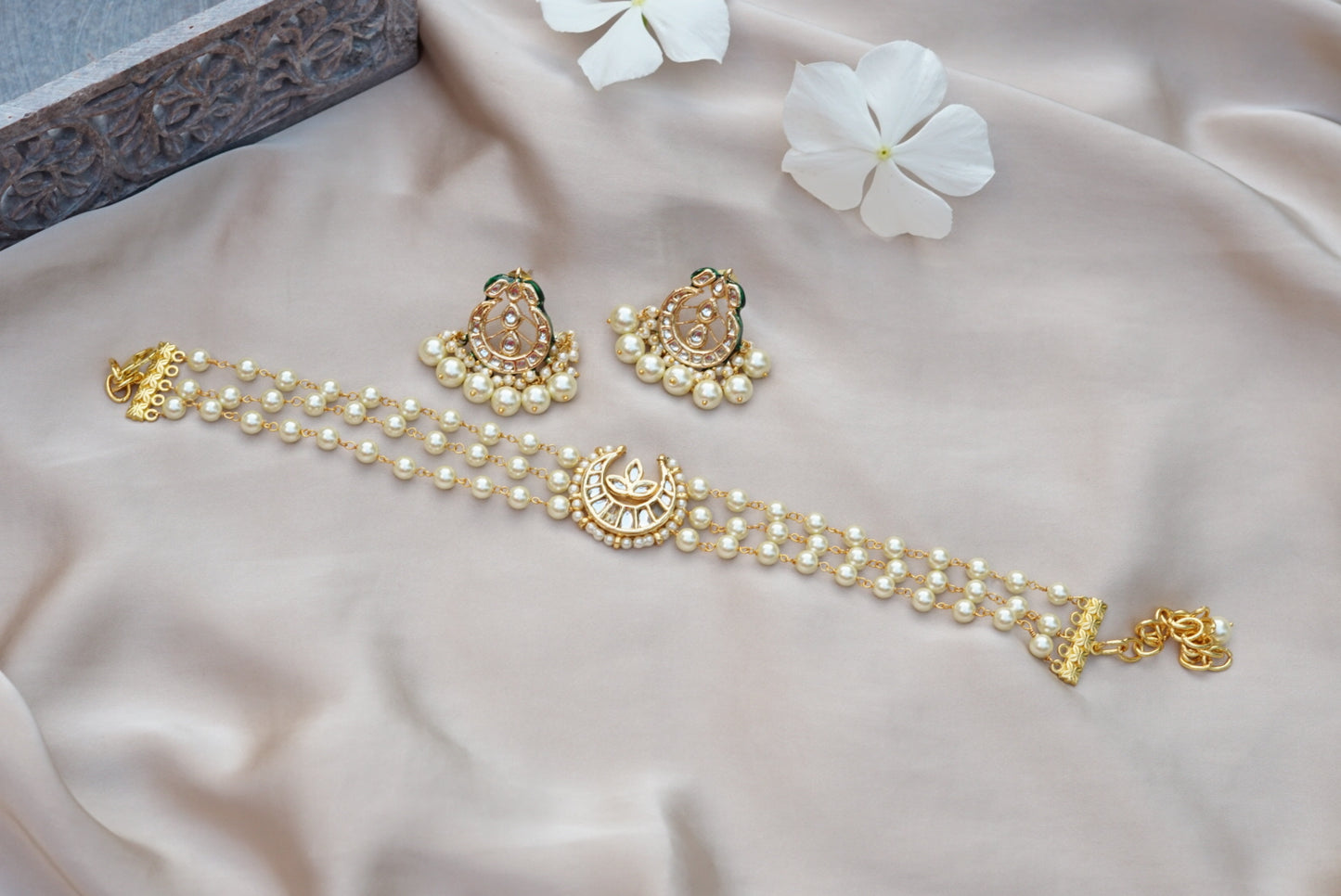 Pearl choker set (4-5464)(N)