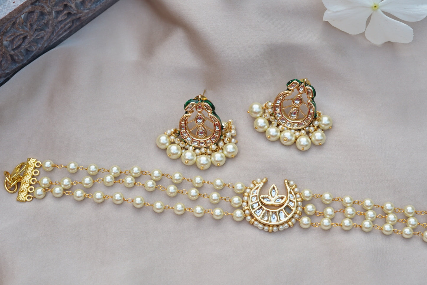 Pearl choker set (4-5464)(N)