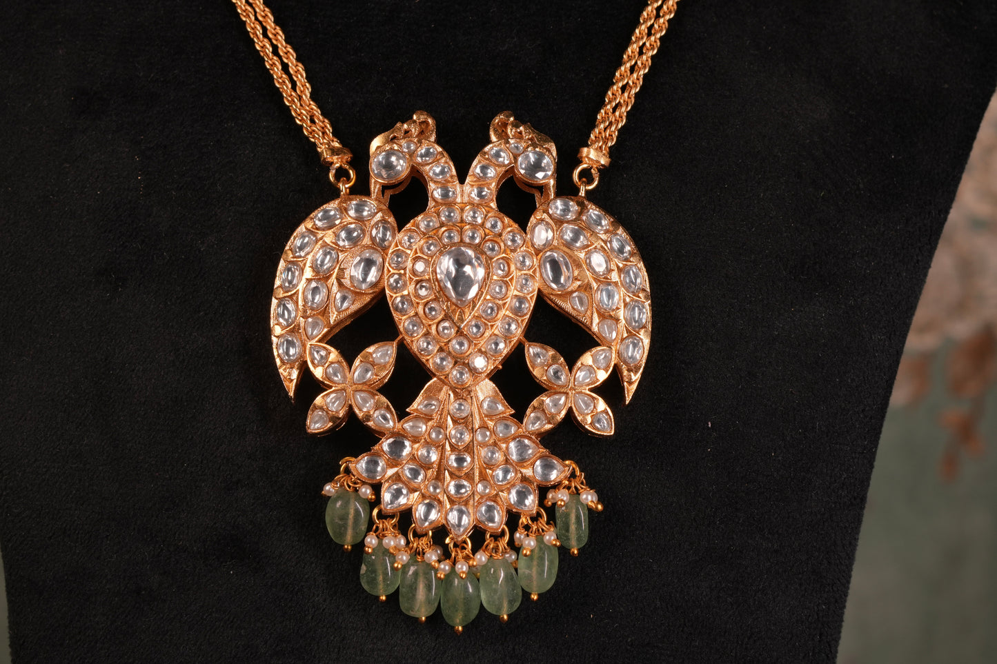 Polki Bird Pendant Set (4-9067)(B)