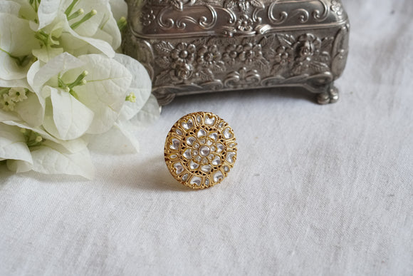 White Kundan Ring (6-289)(R)