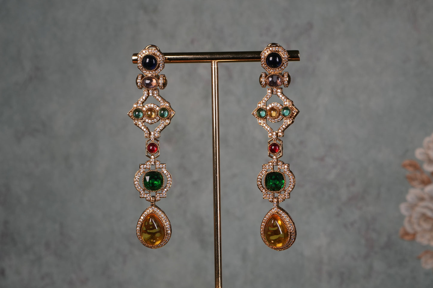 AD Stone Earrings (1-5129)(B)