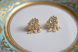 Kundan lotus studs (1-3606)(R)(PREORDER)