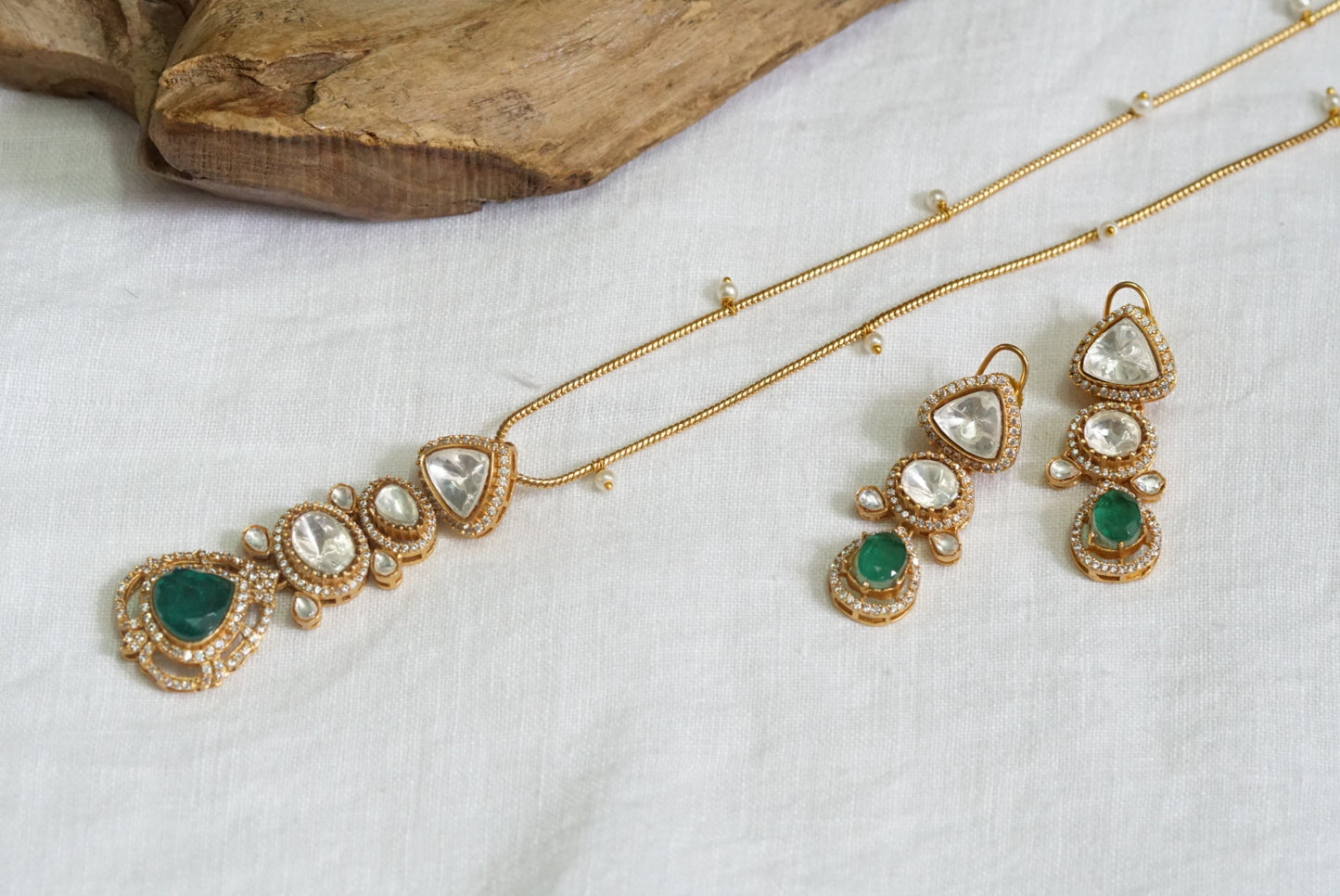Kundan polki Pendant necklace set (4-5759)(B)( BEST SELLER) - JEWELSTYLE