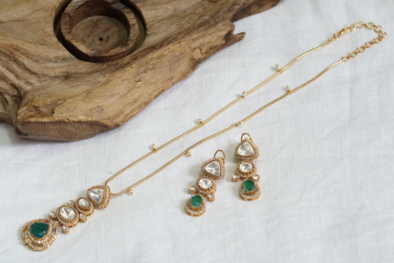 Kundan polki Pendant necklace set (4-5759)(B)( BEST SELLER) - JEWELSTYLE