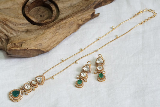 Kundan polki Pendant necklace set (4-5759)(B)( BEST SELLER) - JEWELSTYLE