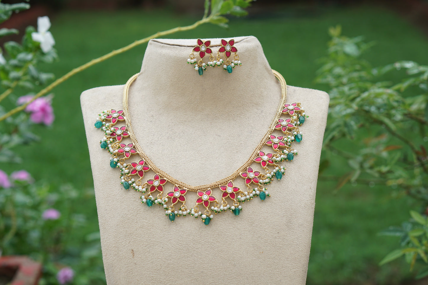 Kundan Necklace set (4-8256)(U)(OFFER PIECE) - JEWELSTYLE