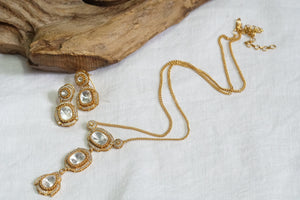 Kundan polki Pendant necklace set (4-5767)(B)