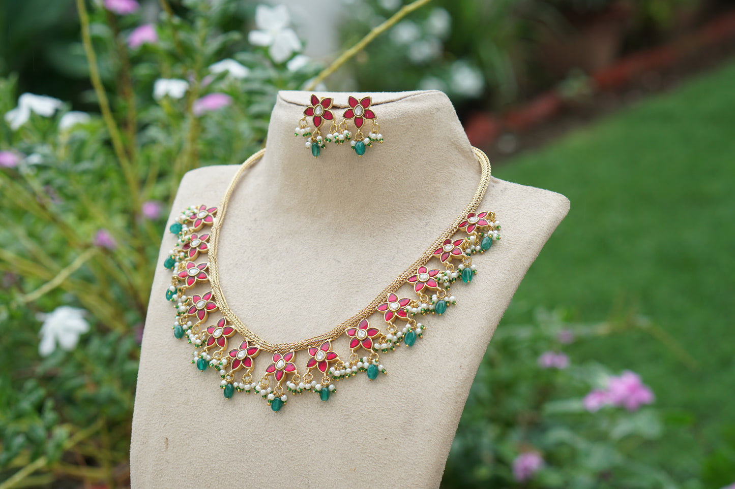 Kundan Necklace set (4-8256)(U)(OFFER PIECE) - JEWELSTYLE