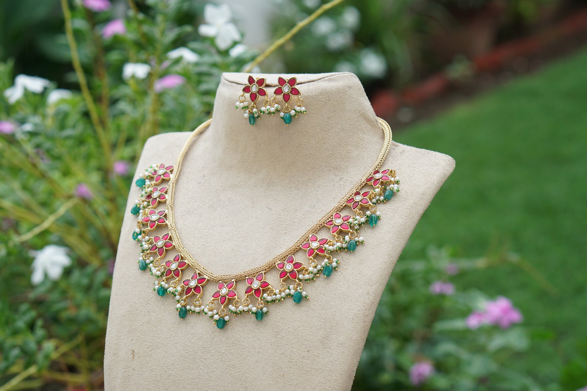 Kundan Necklace set (4-8256)(U)(OFFER PIECE) - JEWELSTYLE