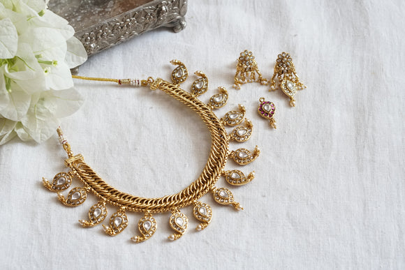 Kundan Reversible  Necklace set (4-8048)(K)