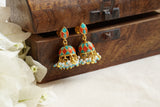 Kundan Coral jhumki  (1-4723)(R)
