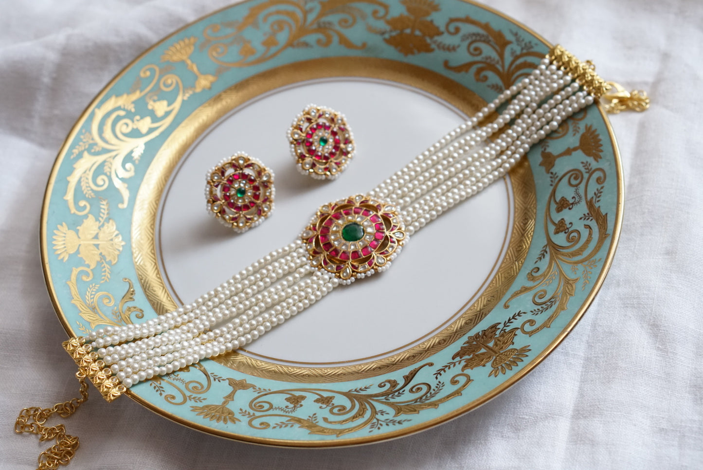 Kundan choker set (4-7241)(R)(PREORDER)
