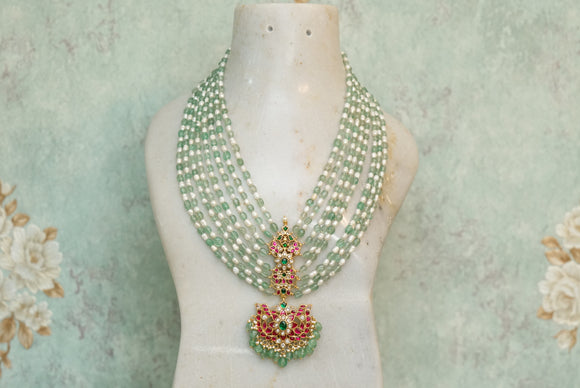 Kundan pendant necklace  (4-5465)(K)(PREORDER)