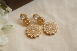 White Kundan earrings (1-4710)(R)