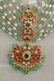 Kundan pendant necklace  (4-5465)(K)(PREORDER)