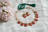 Coral pipe Necklace set(4-7827)(AK)