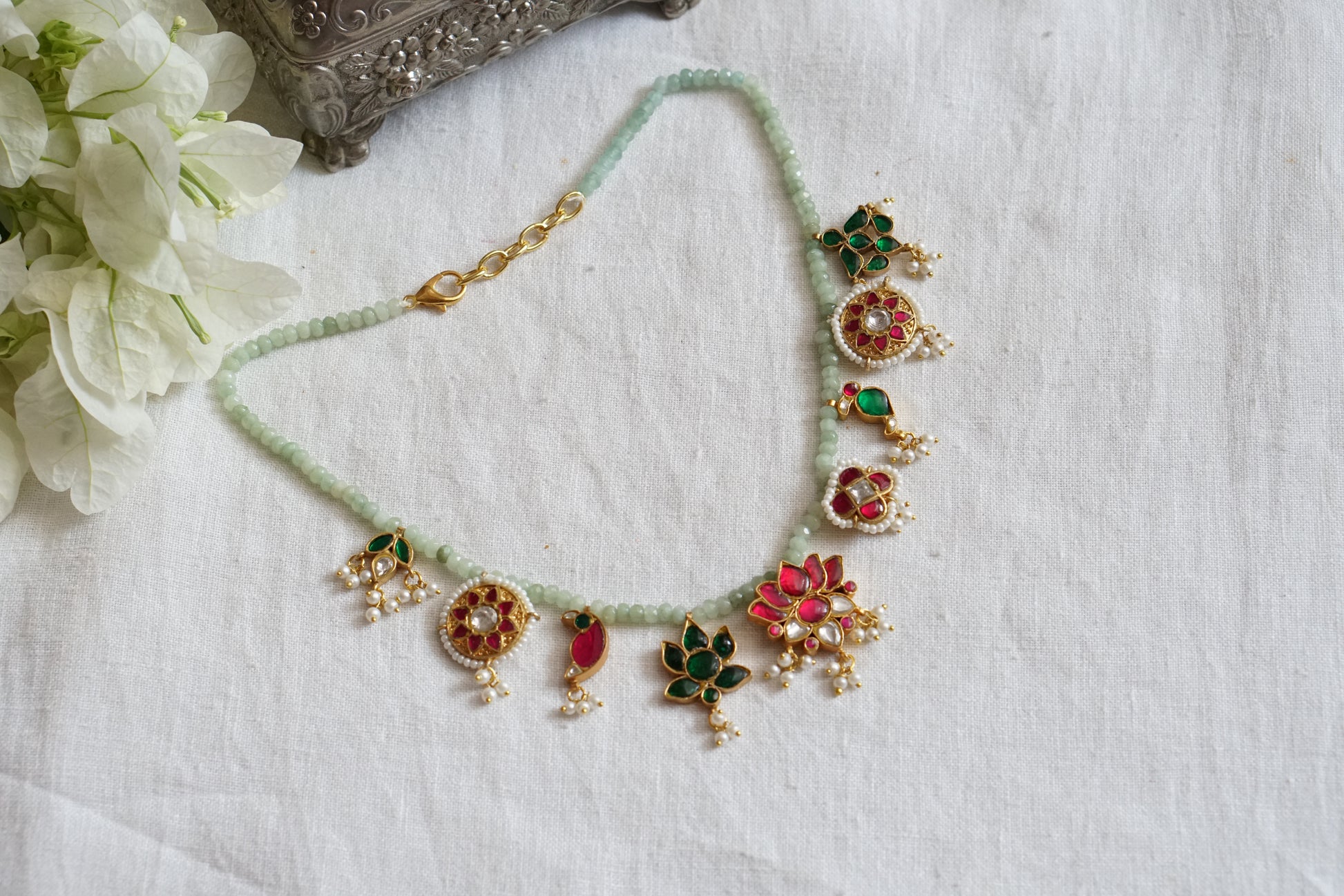 Kundan Necklace  (4-8051)(R)(ALREADY DISCOUNTED PIECE) - JEWELSTYLE