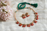 Coral pipe Necklace set(4-7827)(AK)