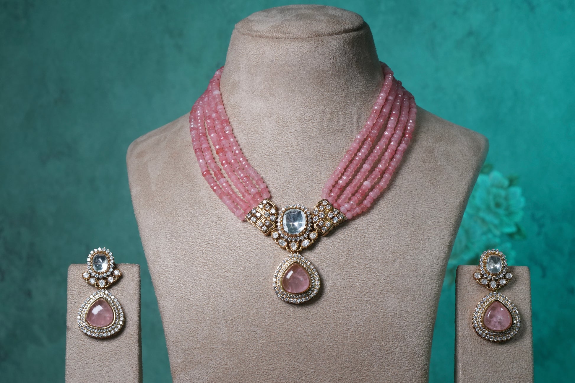 Polki Necklace Set (4-9072)(B) - JEWELSTYLE