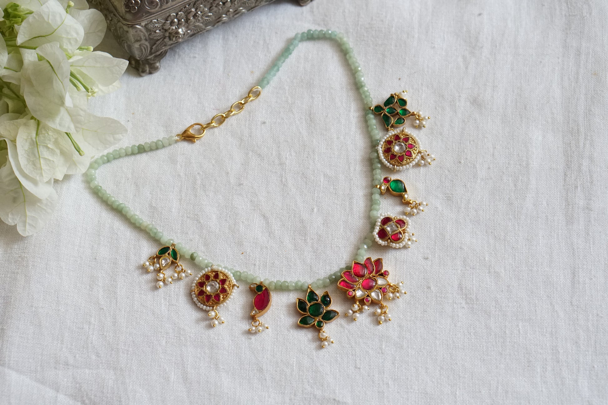 Kundan Necklace  (4-8051)(R)(ALREADY DISCOUNTED PIECE) - JEWELSTYLE