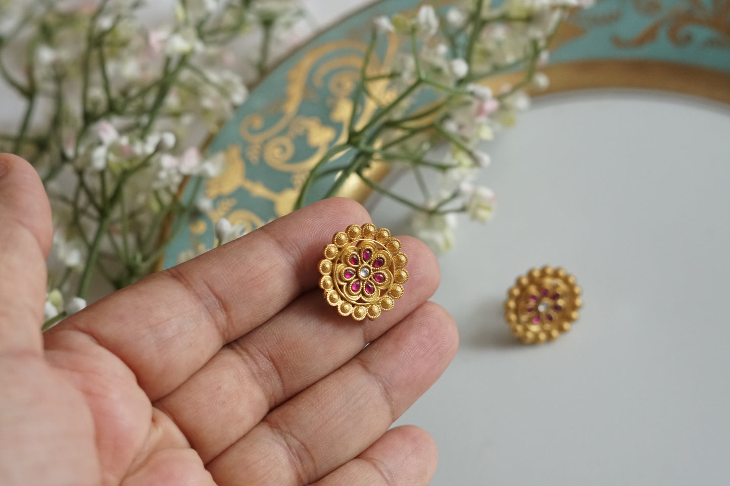 Kundan studs (1-5228)(K)