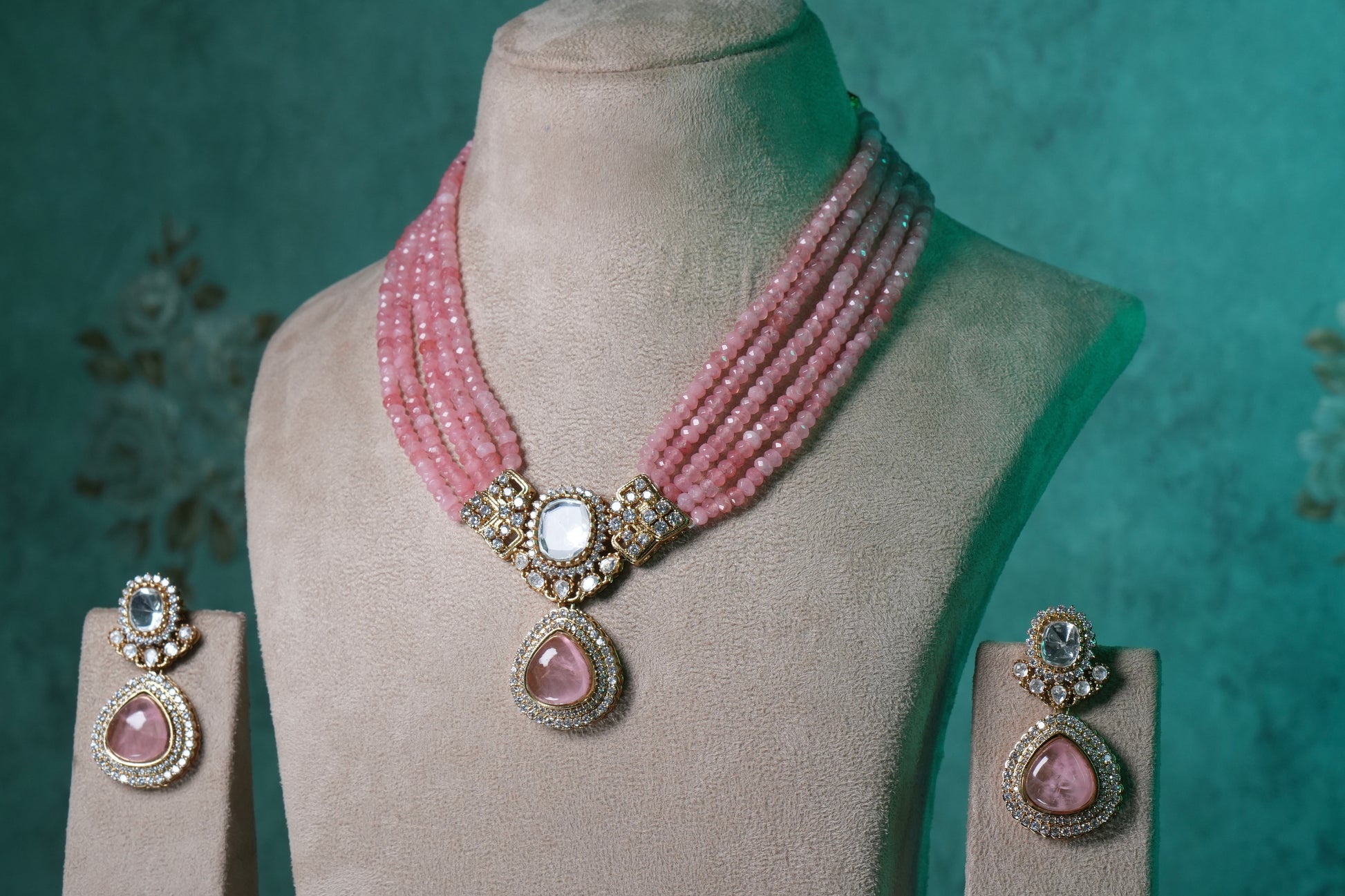 Polki Necklace Set (4-9072)(B) - JEWELSTYLE