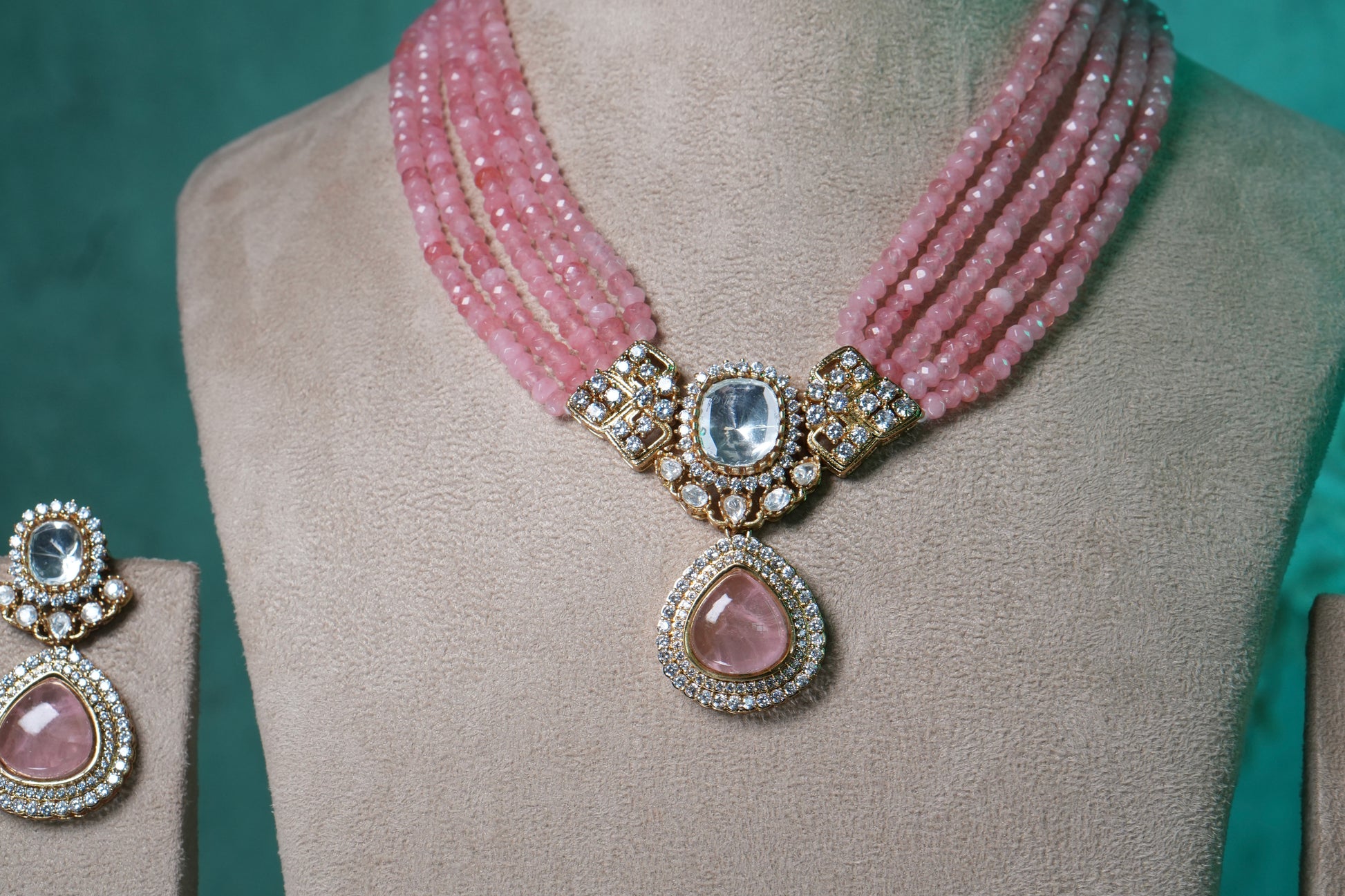 Polki Necklace Set (4-9072)(B) - JEWELSTYLE