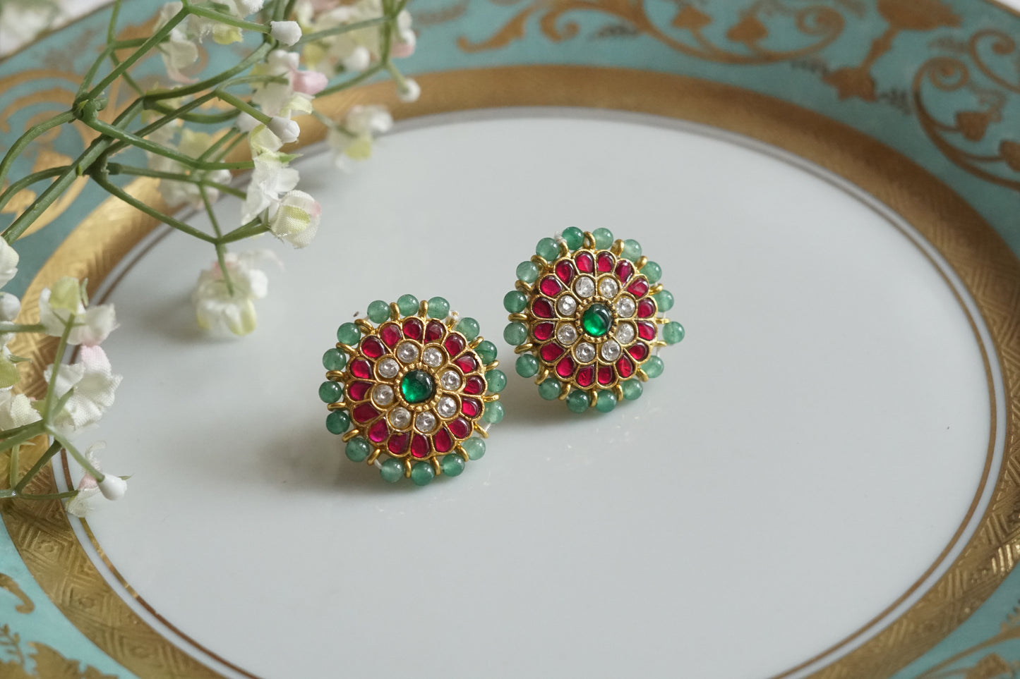 Kundan studs (1-5227)(K)