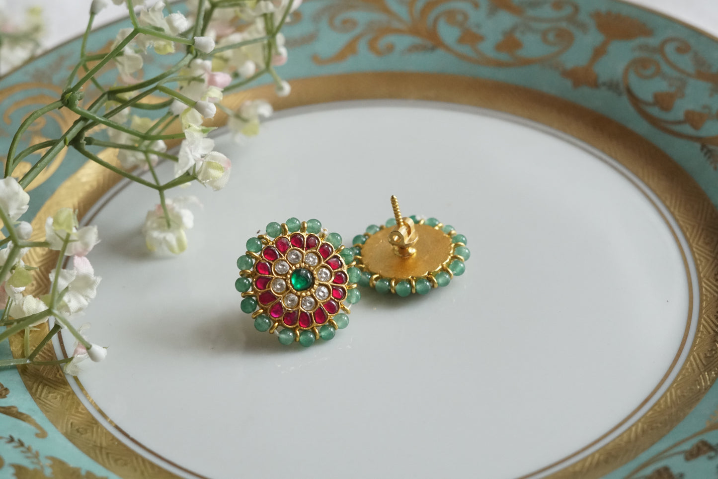 Kundan studs (1-5227)(K)