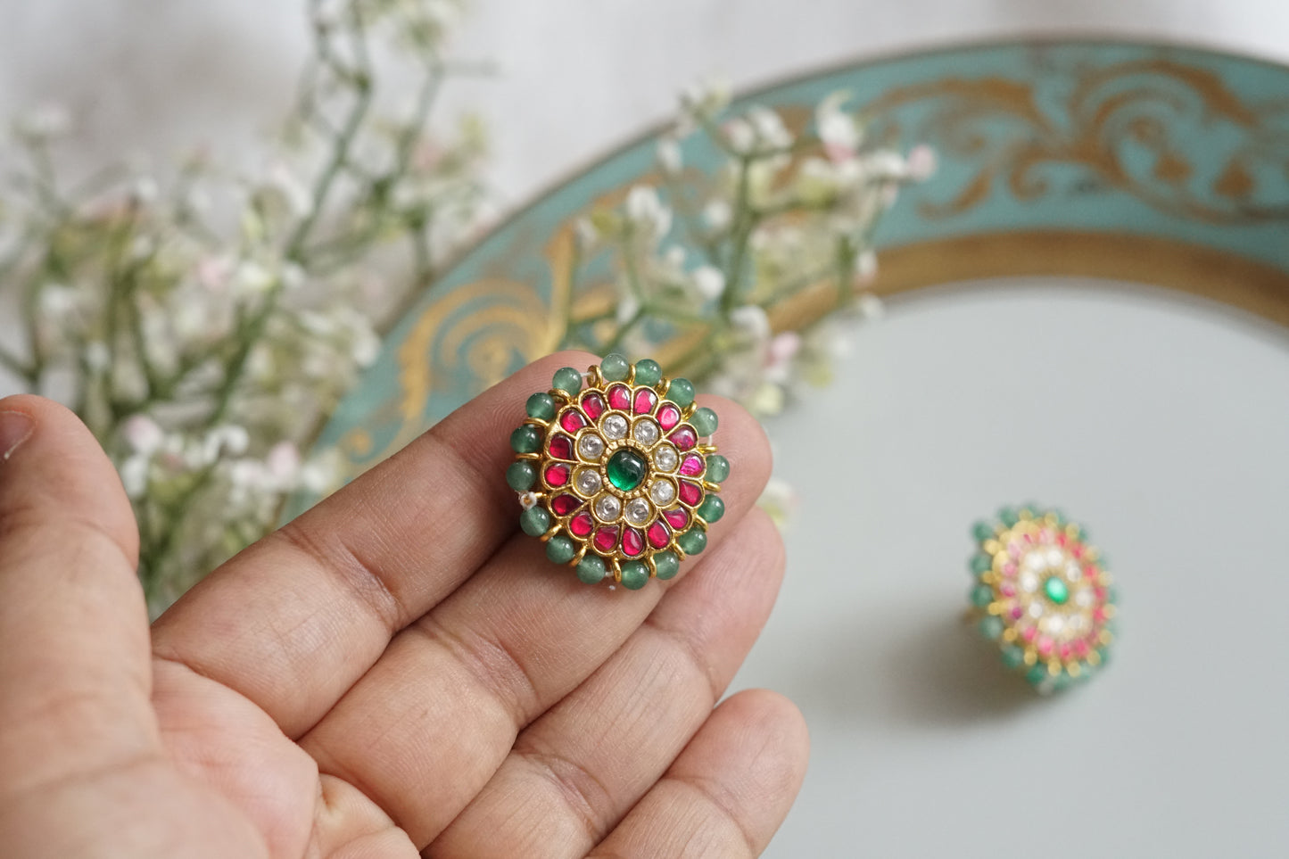 Kundan studs (1-5227)(K)