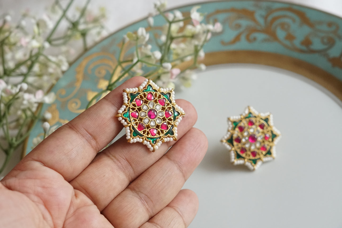 Kundan studs (1-5225)(K)