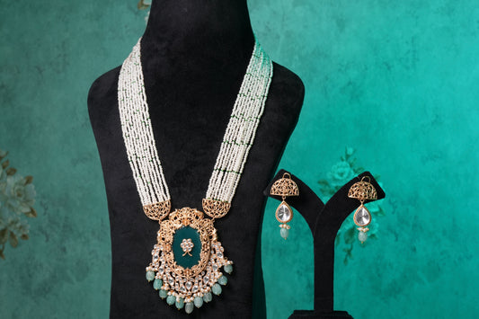 Polki Pendant Necklace Set (4-9074)(B)
